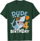 Kids Dude it's my 4th Birthday - 4th Shark Birthday Boy 4th T-Shirt - T-Shirt | Forest