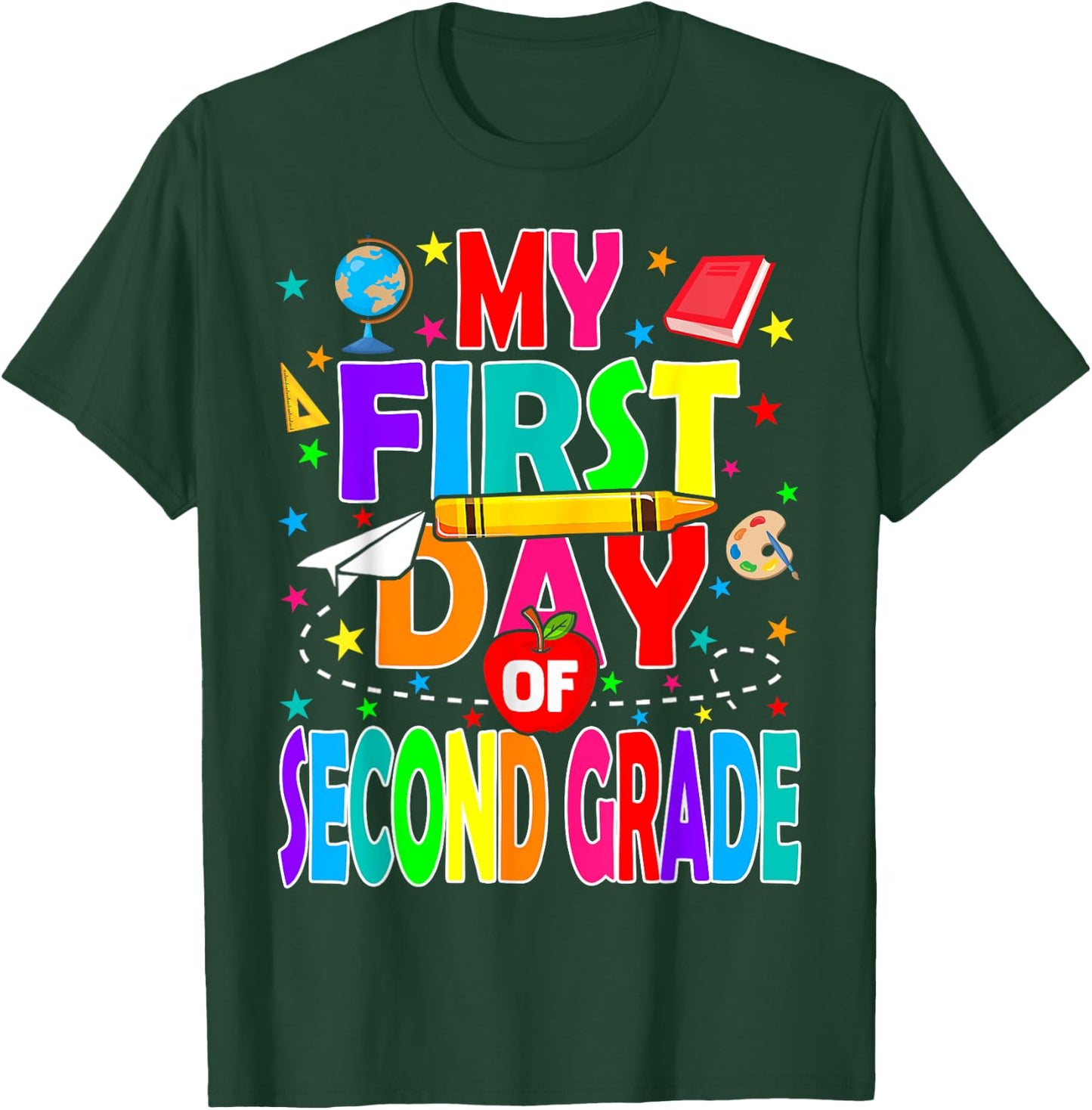 My First Day of Second Grade Back to School Boys Kids T-Shirt - T-Shirt | Forest