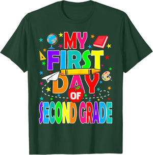 My First Day of Second Grade Back to School Boys Kids T-Shirt - T-Shirt | Forest