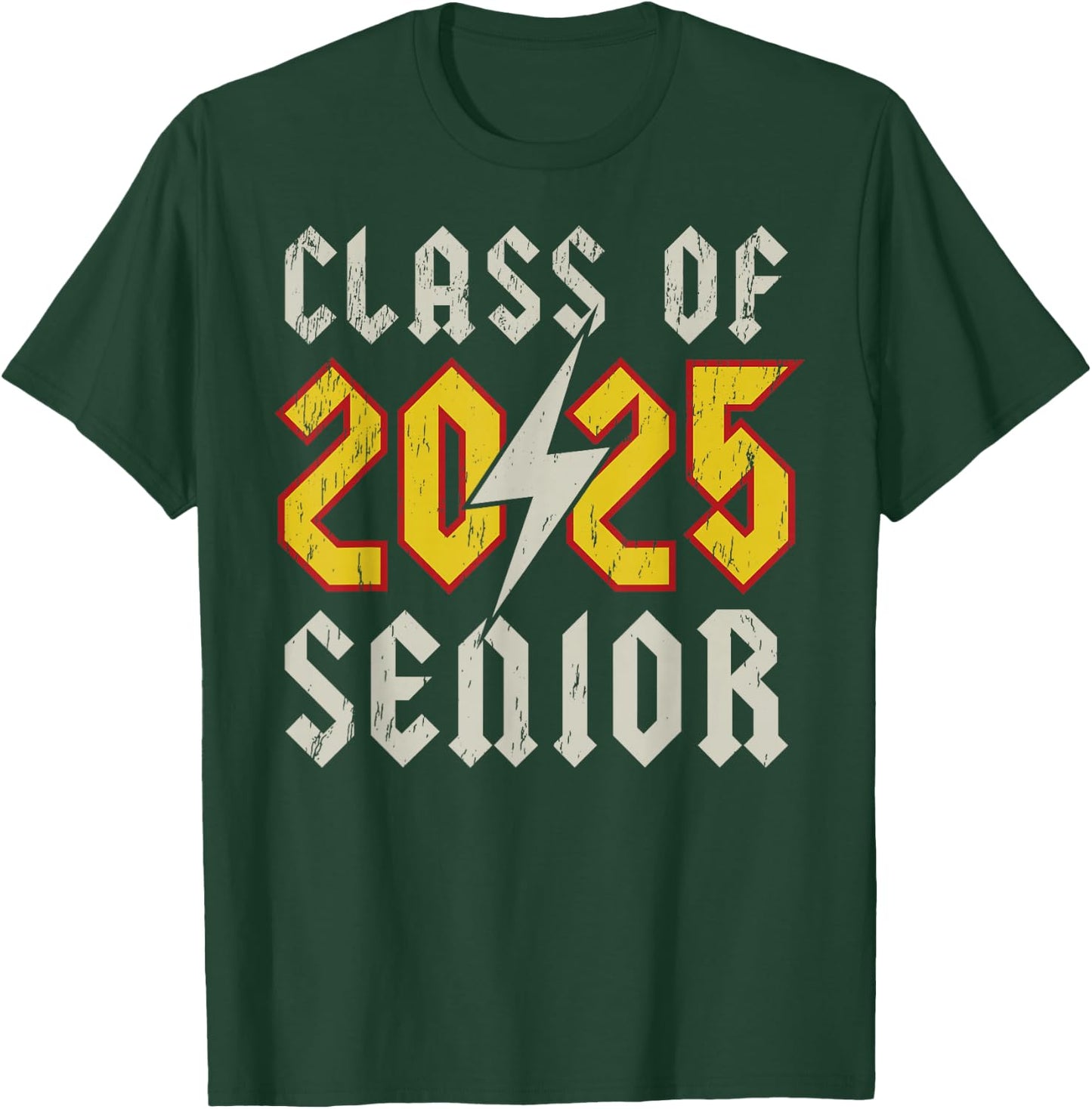 Class of 2025 Senior Rock N Roll Back To School Music Lover T-Shirt - T-Shirt | Forest