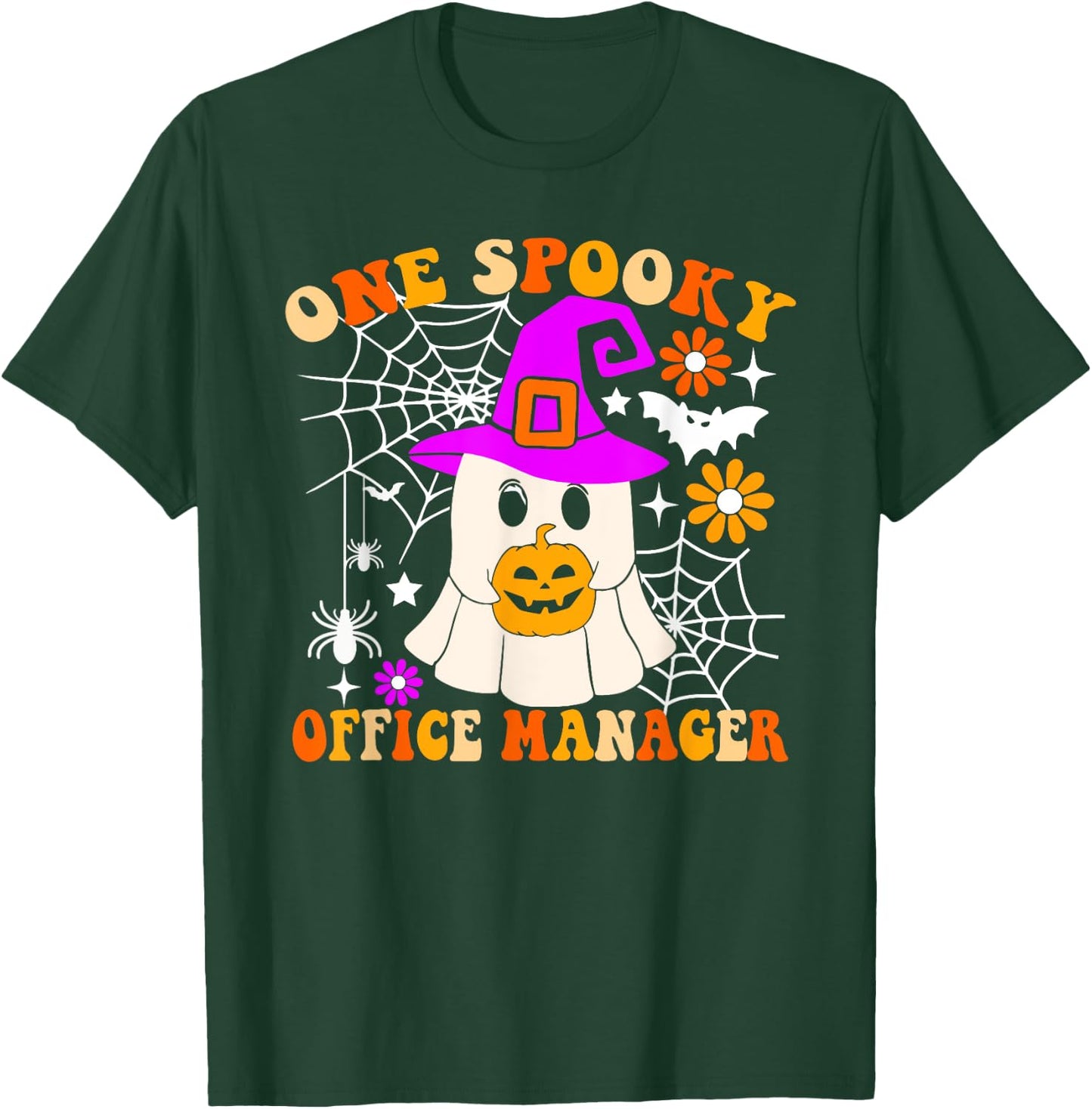 One Spooky Office Manager Funny Ghost Halloween Costume T-Shirt - T-Shirt | Forest