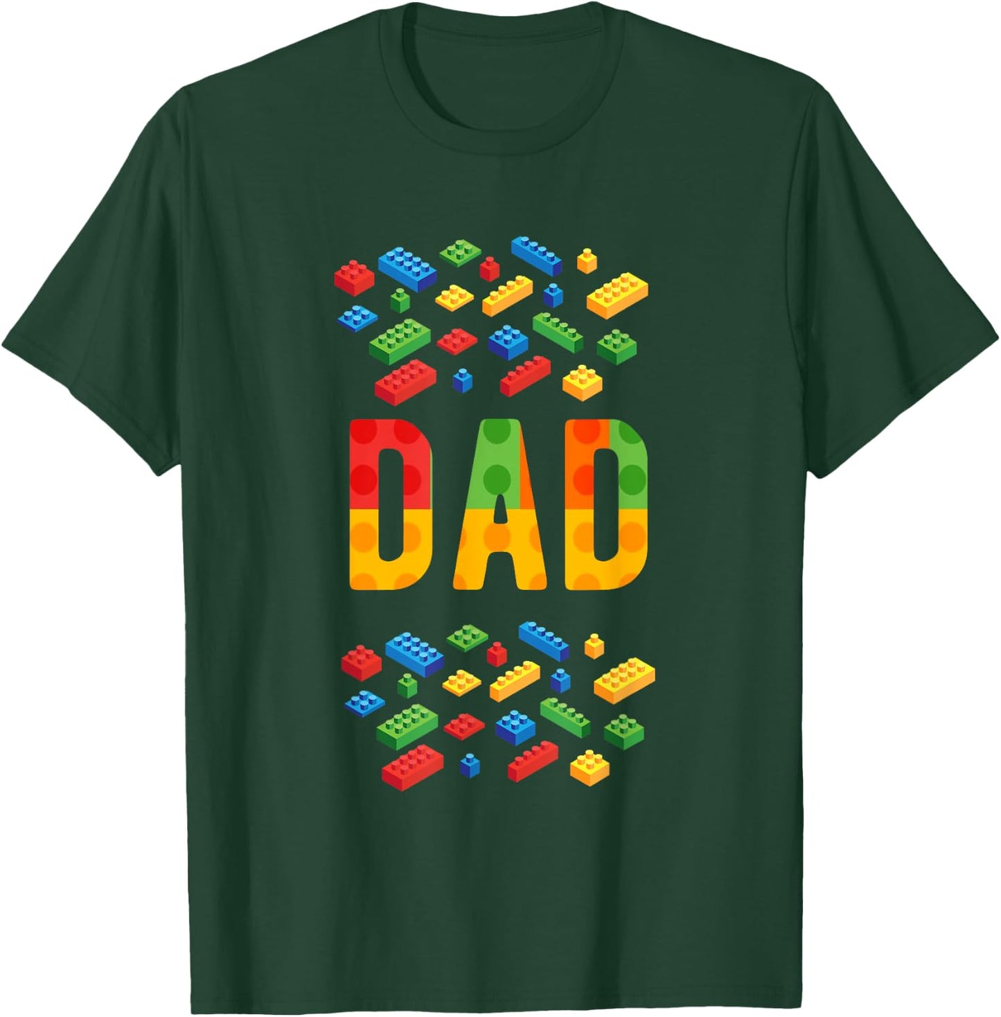 DAD Master Builder Building Bricks Blocks Family Matching T-Shirt - T-Shirt | Forest
