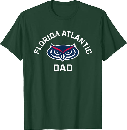 Florida Atlantic University FAU Owls Arched Dad T-Shirt - T-Shirt | Forest