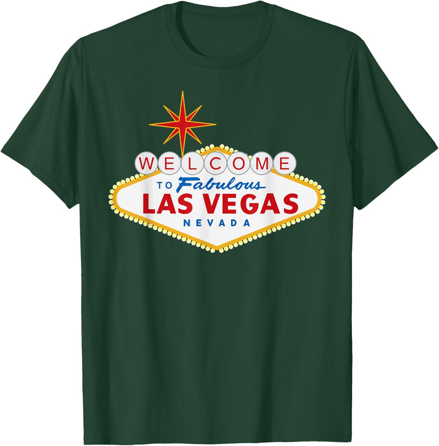 Miftees Las Vegas Welcome to Fabulous Las Vegas - Black, Small, -Adults, Short Sleeve, , Novelty Modern, Letter Print T-Shirt - T-Shirt | Forest