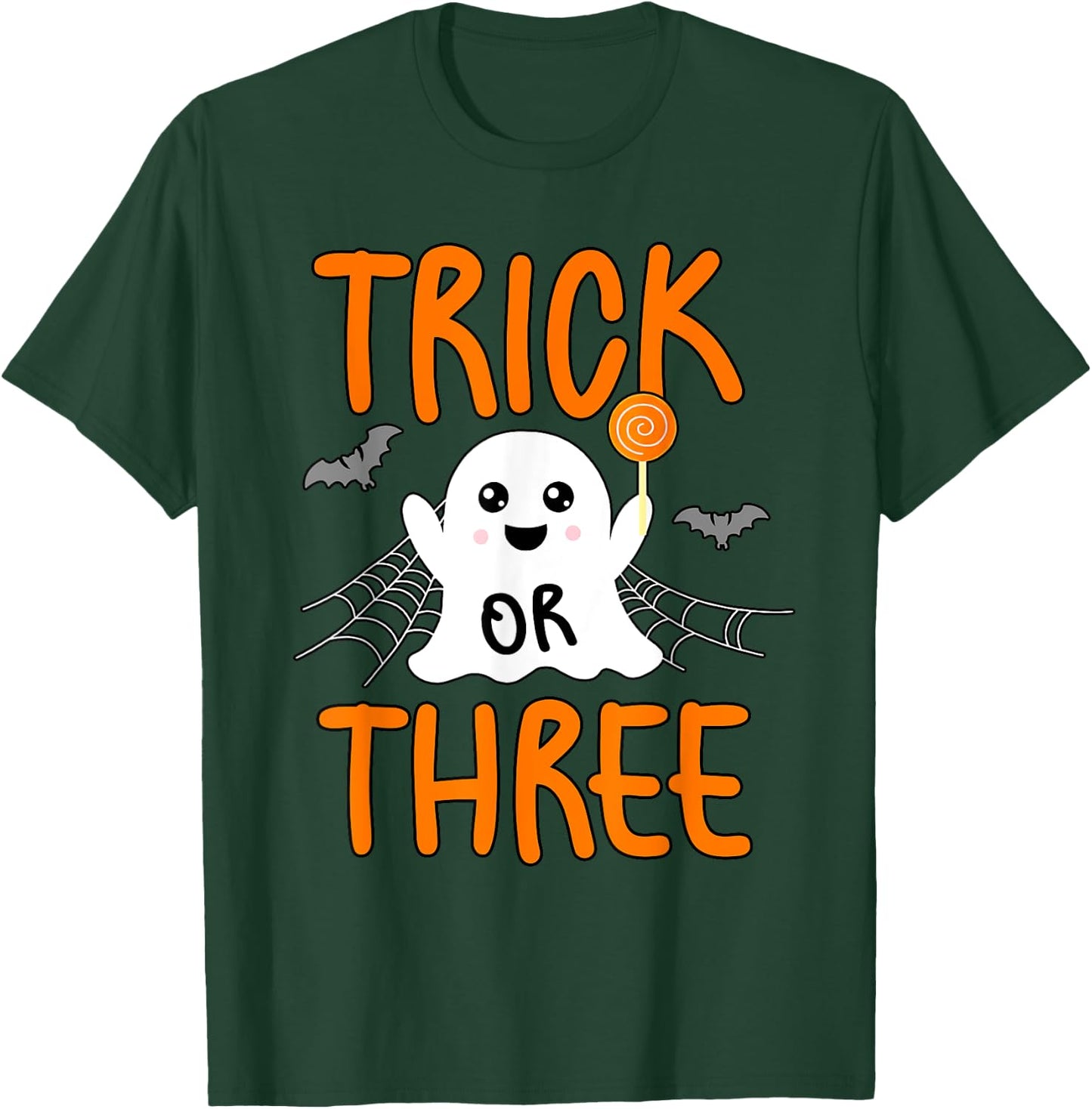 Trick or Three Theme Halloween 3rd Birthday Party Spooky T-Shirt - T-Shirt | Forest