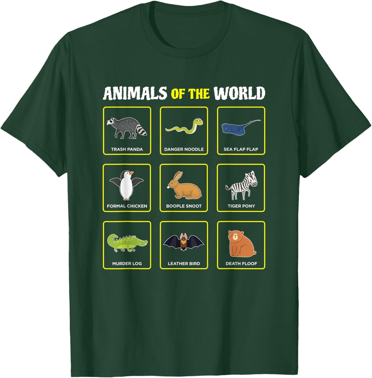 Animals Of The World Funny Rare Animals Memes T-Shirt - T-Shirt | Forest