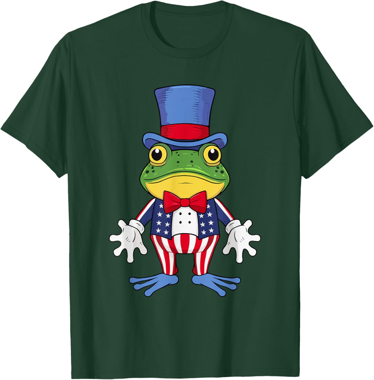 Funny Patriotic Frog with American 4th of July T-Shirt - T-Shirt | Forest