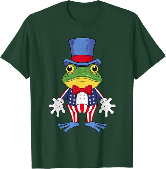 Funny Patriotic Frog with American 4th of July T-Shirt - T-Shirt | Forest