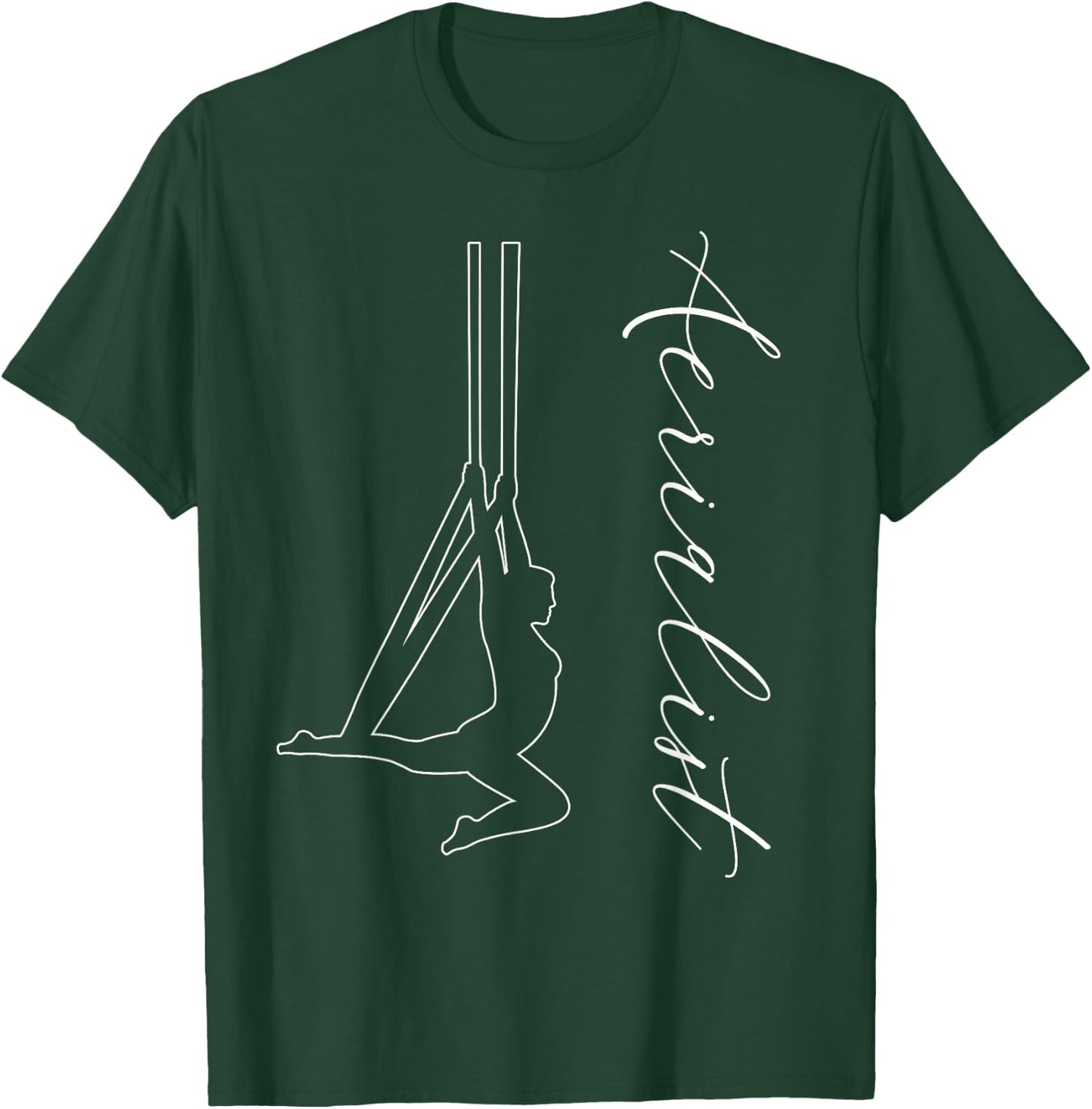 Aerialist Aerial Arts Gifts, Cursive Side Silks Hammock T-Shirt - T-Shirt | Forest