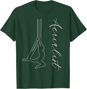 Aerialist Aerial Arts Gifts, Cursive Side Silks Hammock T-Shirt - T-Shirt | Forest