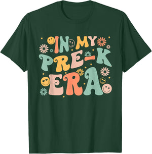 In My Pre-K Era Retro Back to School Teacher Student T-Shirt - T-Shirt | Forest