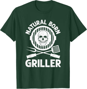 Funny BBQ Art Women Grilling Meat Smoking Barbecue T-Shirt - T-Shirt | Forest
