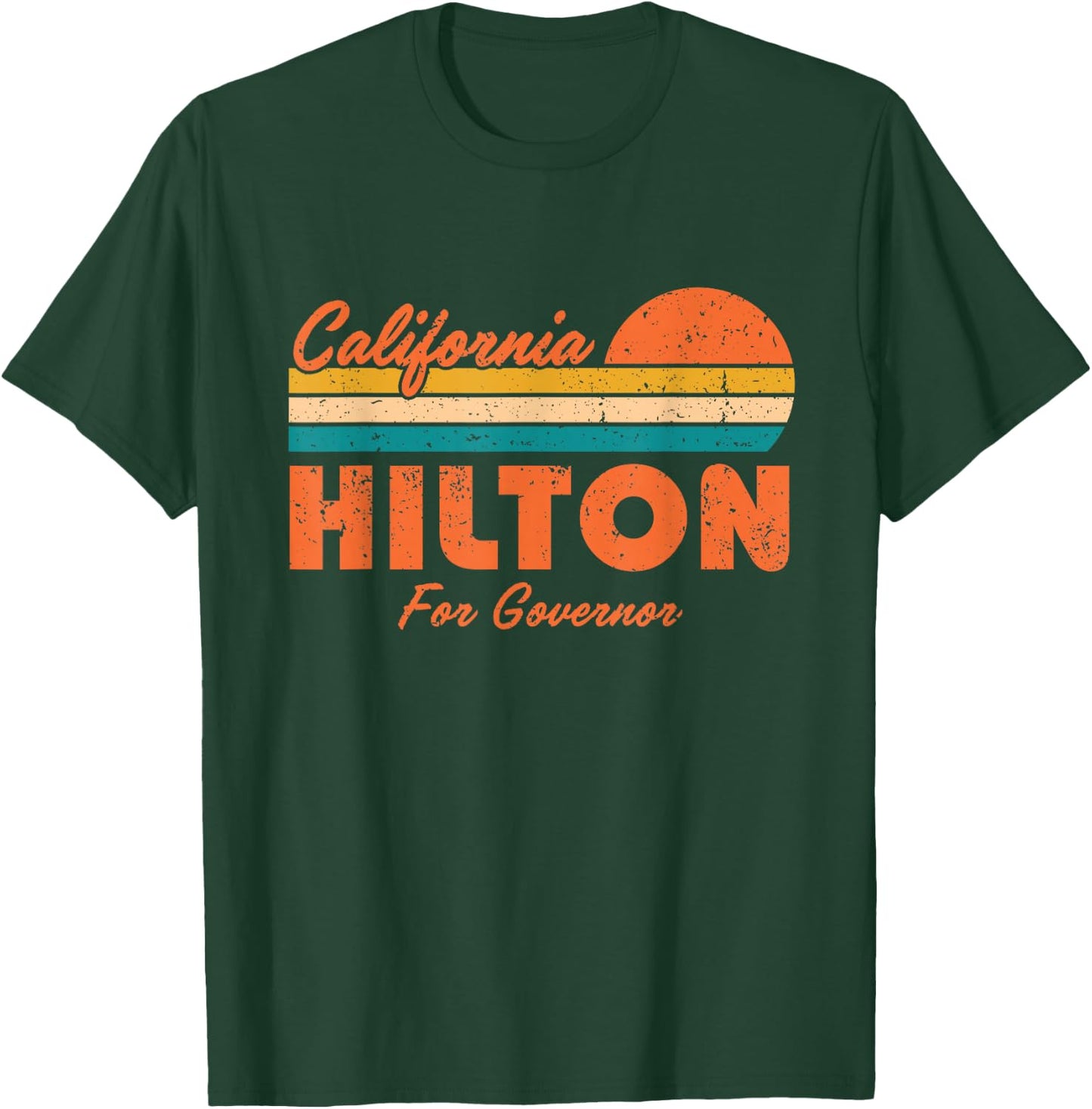Steve Hilton for Governor of California 2026 Retro Sunset T-Shirt - T-Shirt | Forest