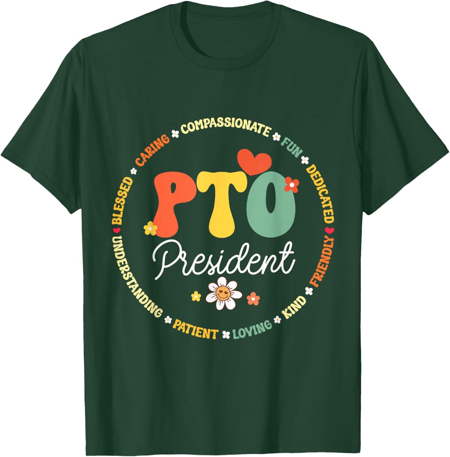 PTO President Back to School Matching Group Parent Teacher T-Shirt - T-Shirt | Forest