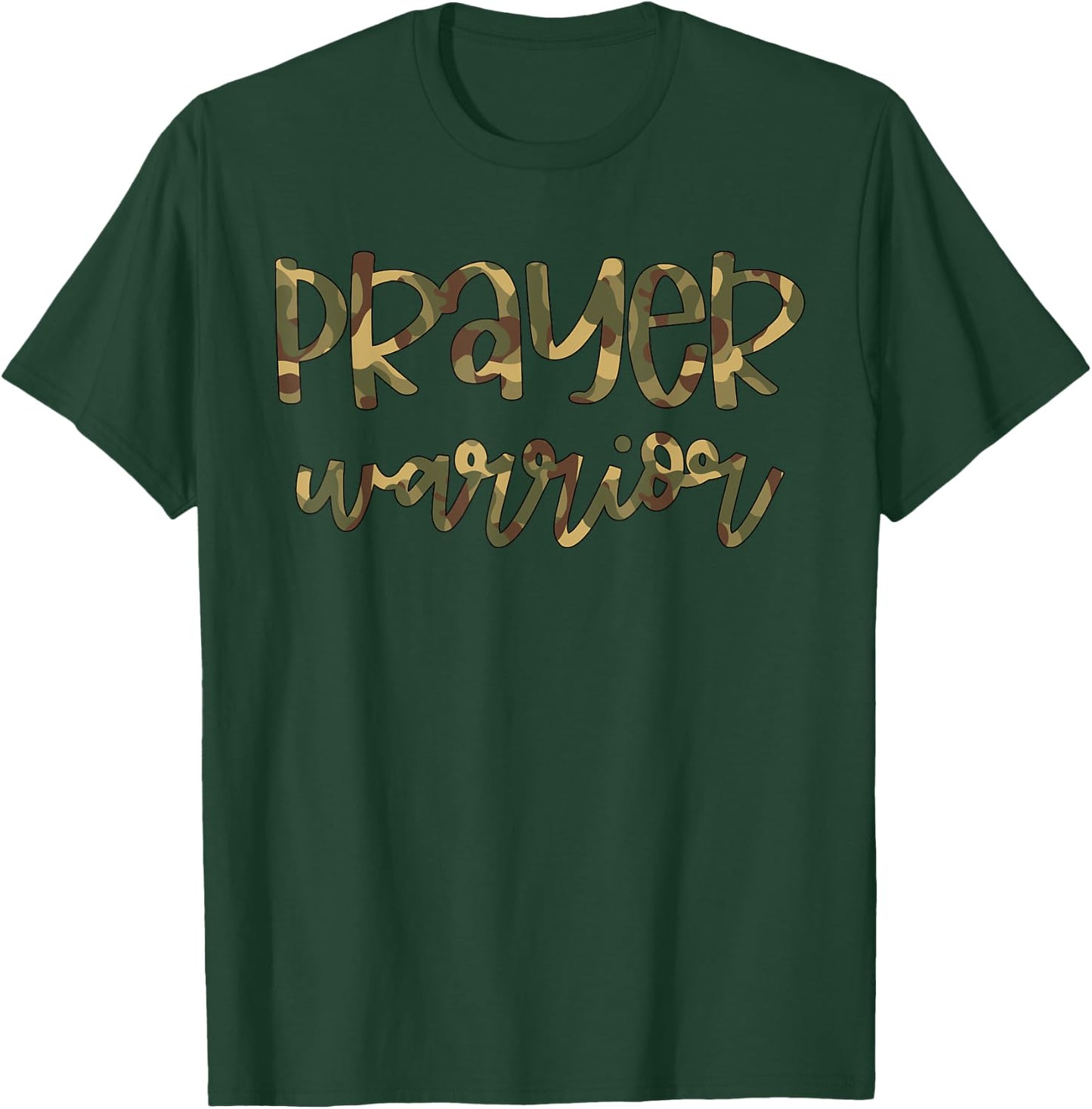 Camo Prayer Warrior Christian Pink Breast Cancer Awareness T-Shirt - T-Shirt | Forest
