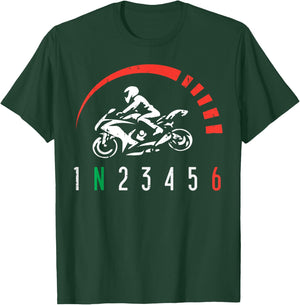 1N23456 Motorcycle Gear Shift Biker Motorbike Women Men Kids T-Shirt - T-Shirt | Forest