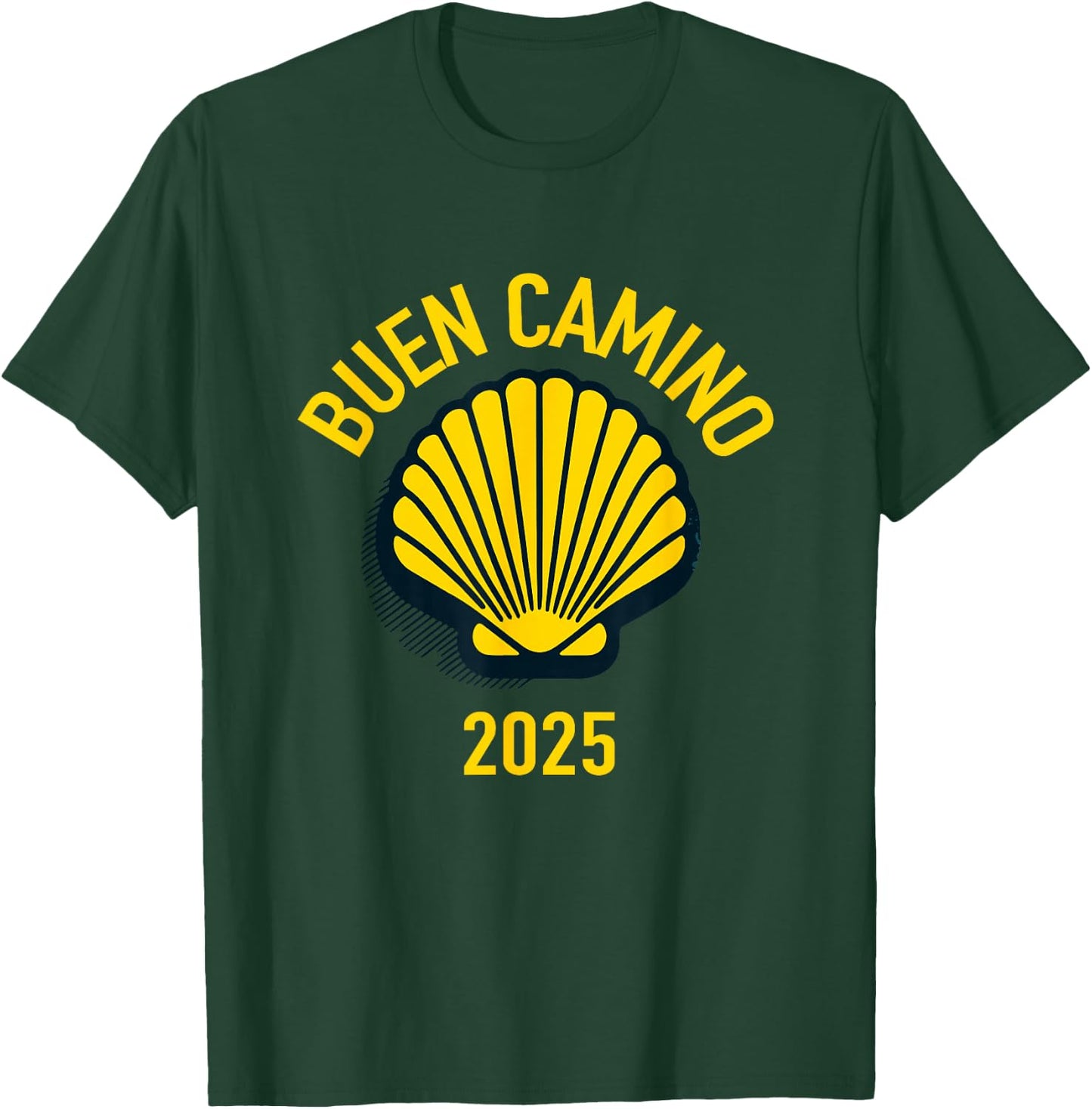 Hiking Camino De Santiago Scallop Shell 2025 T-Shirt - T-Shirt | Forest