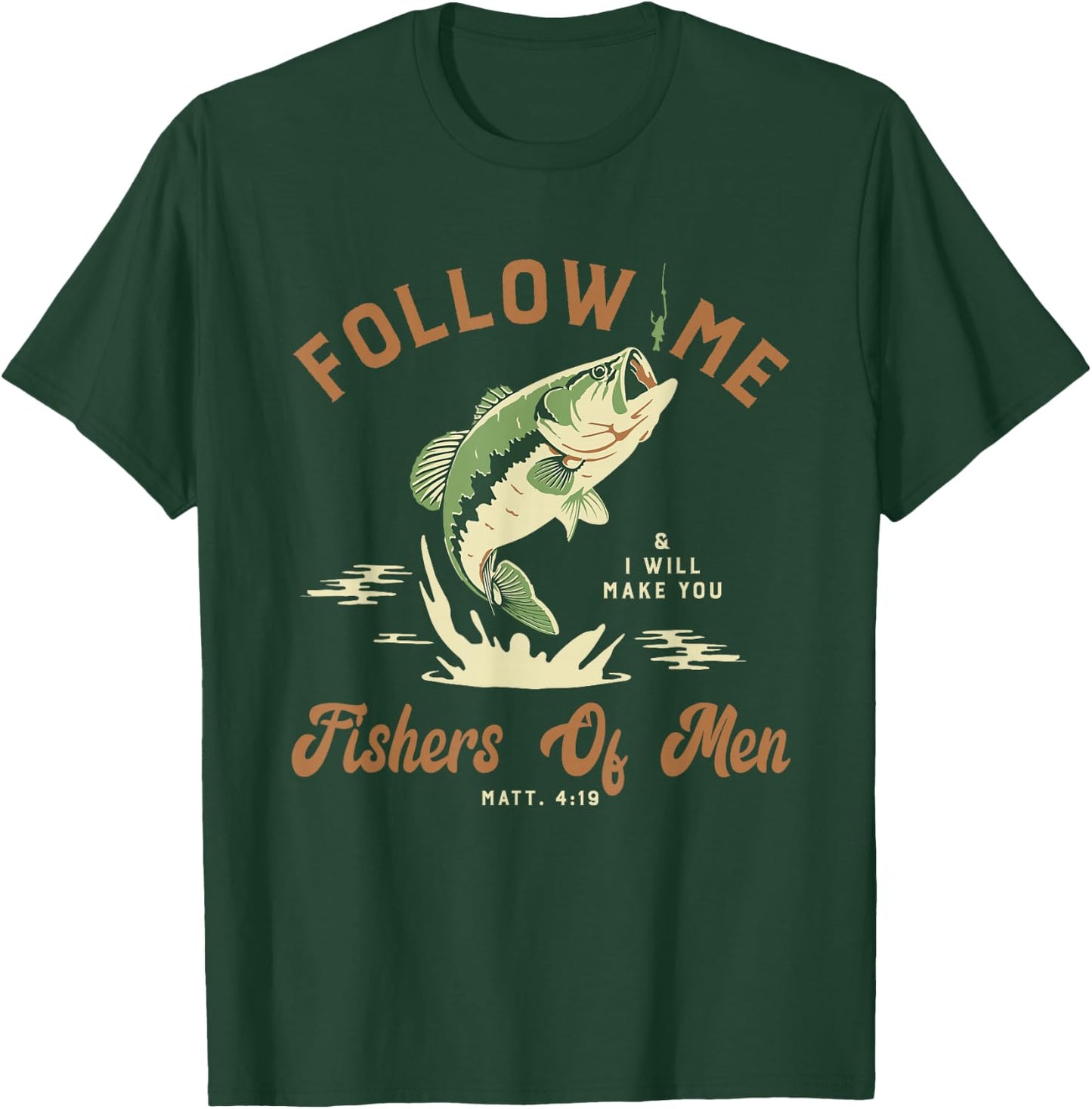 Fishers Of Men Retro Vintage Christian Bible Gift T-Shirt - T-Shirt | Forest