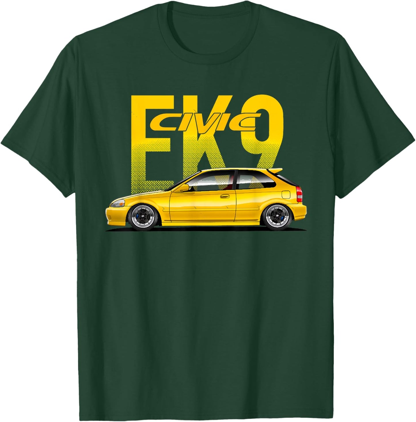 Civic EK 9 Type R Japanese Yellow Car T-Shirt - T-Shirt | Forest