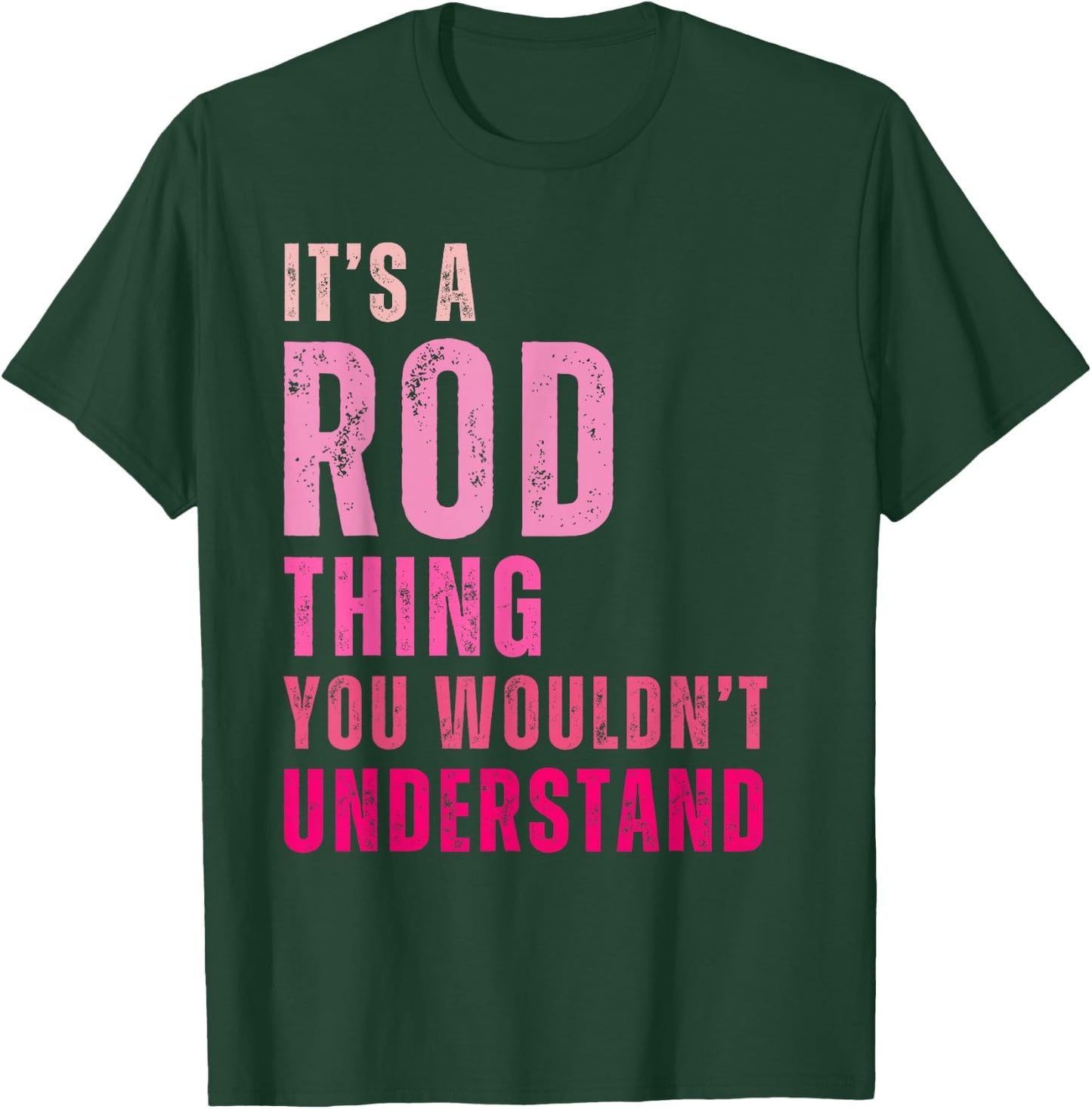 Rod Personalized Names Apparel Vintage , Black, Small, Short Sleeve, Letter Print, Vintage Design T-Shirt - T-Shirt | Forest