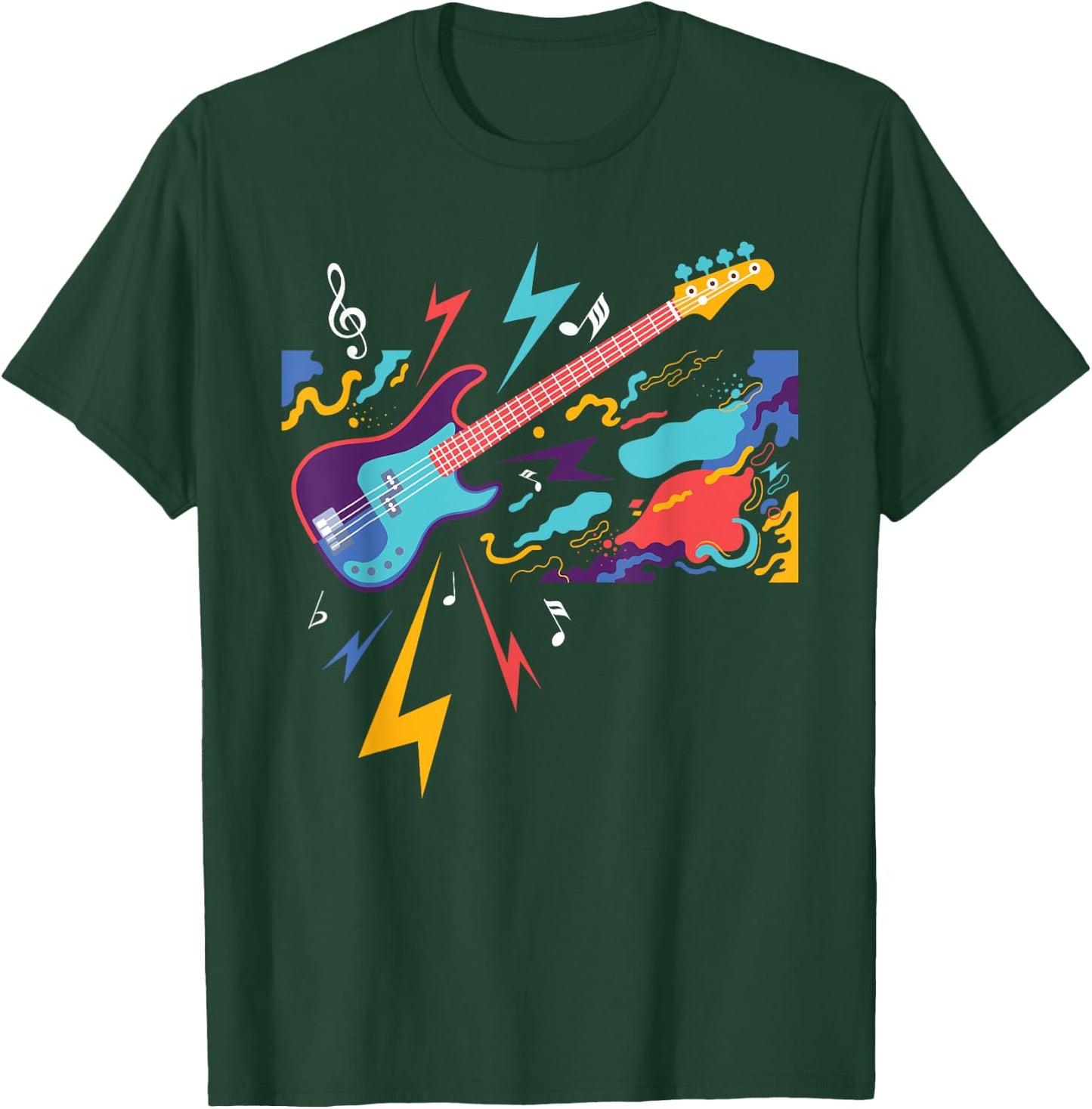Electric Guitar - Guitar Player Guitarist Rock Musician T-Shirt - T-Shirt | Forest