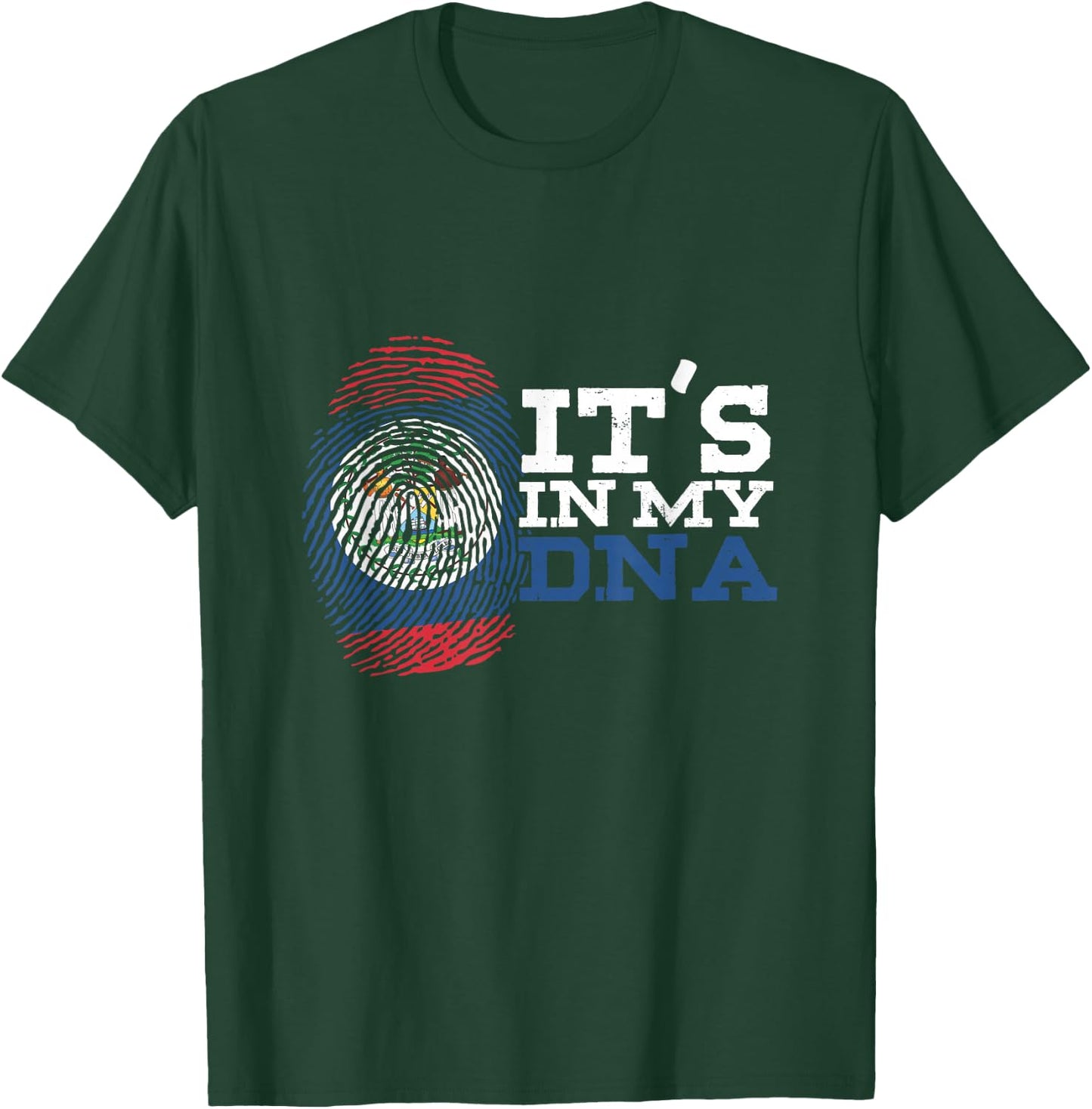Belizean Descent Roots Heritage It's In My DNA Belize Flag T-Shirt - T-Shirt | Forest