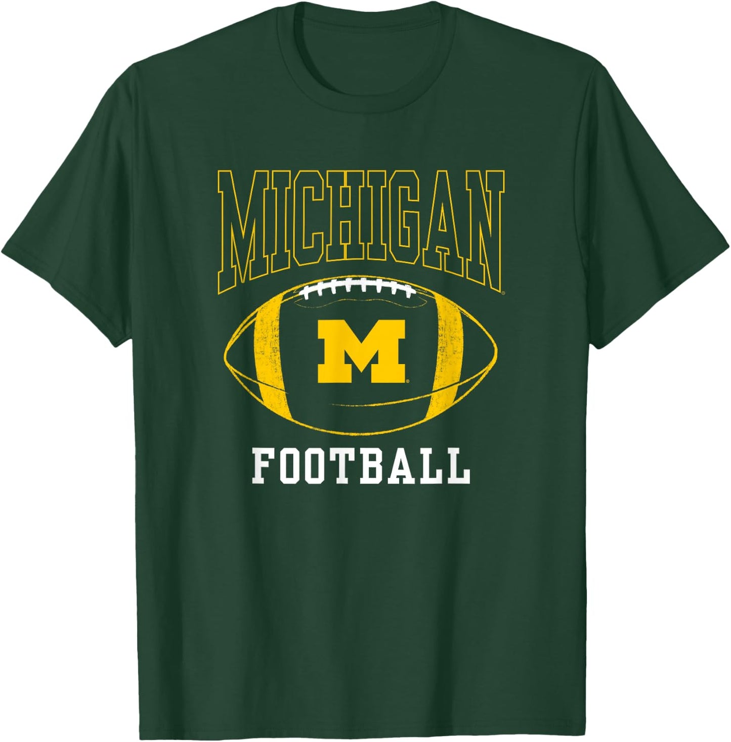 University of Michigan Wolverines U of M Football Ball T-Shirt - T-Shirt | Forest