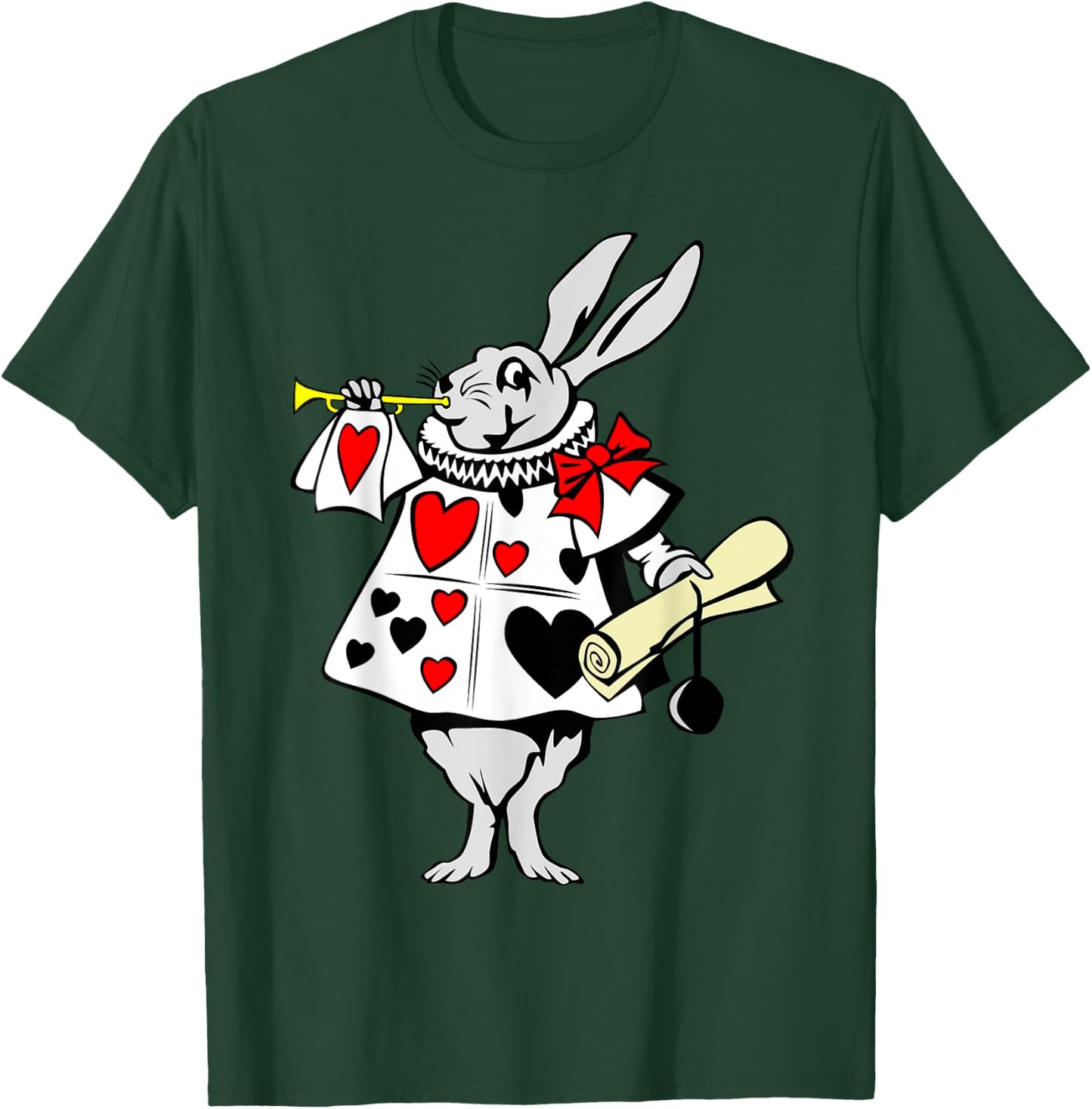 Alice in Wonderland Rabbit easter bunny playing music T-Shirt - T-Shirt | Forest