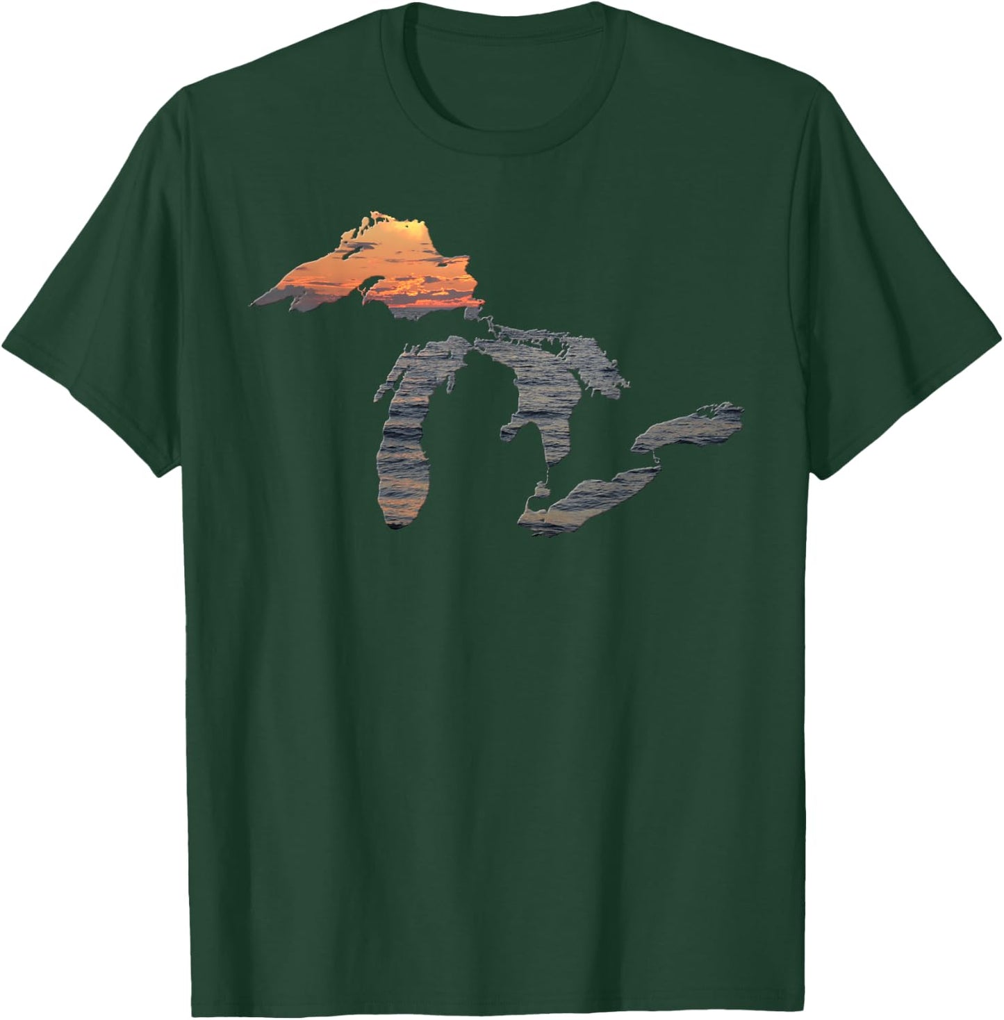 Great Lakes Shirt - Sunset Over Lake Superior T-Shirt - T-Shirt | Forest