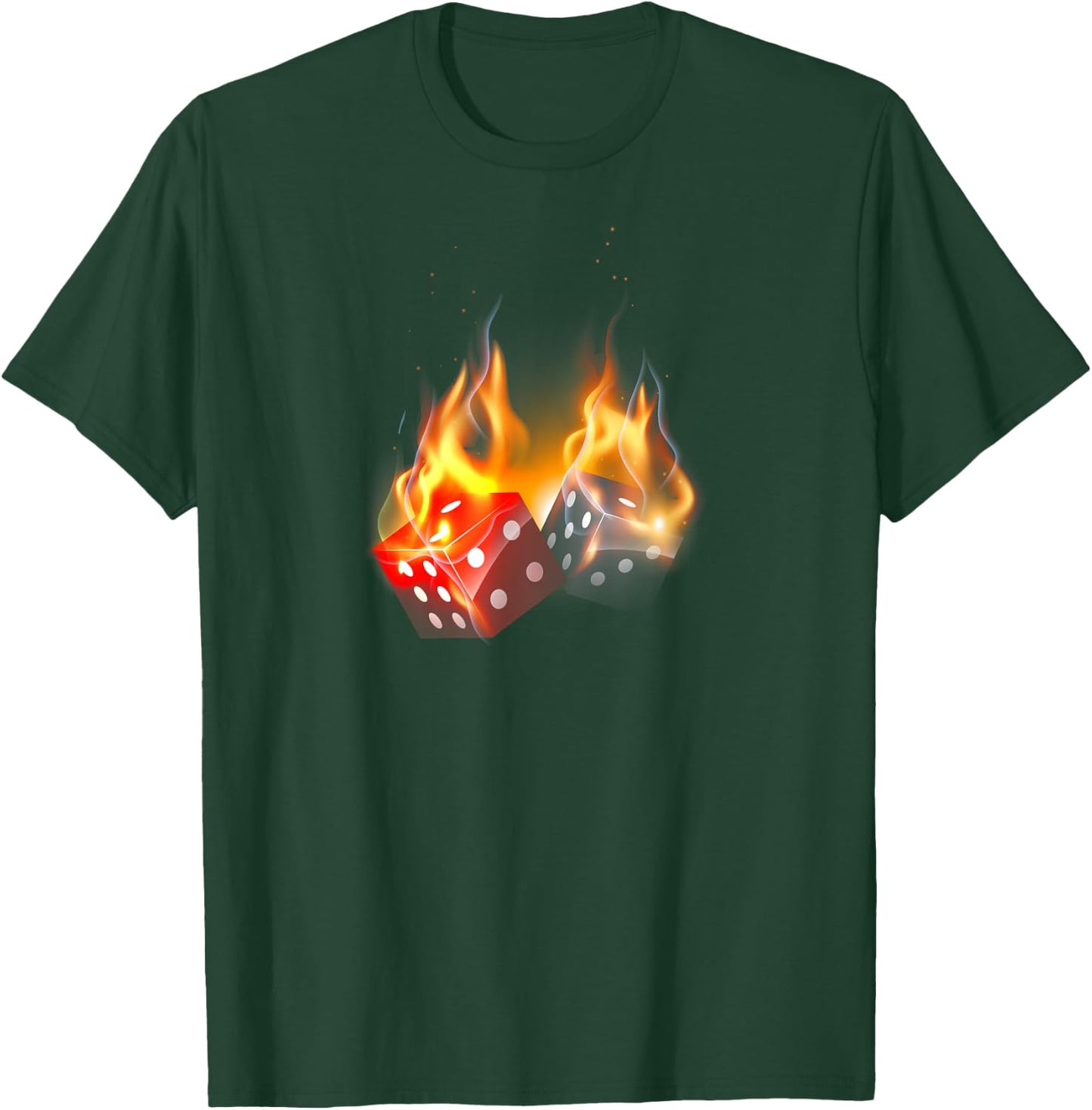 Las Vegas Casino Dice Flame Fire Cool T-Shirt - T-Shirt | Forest