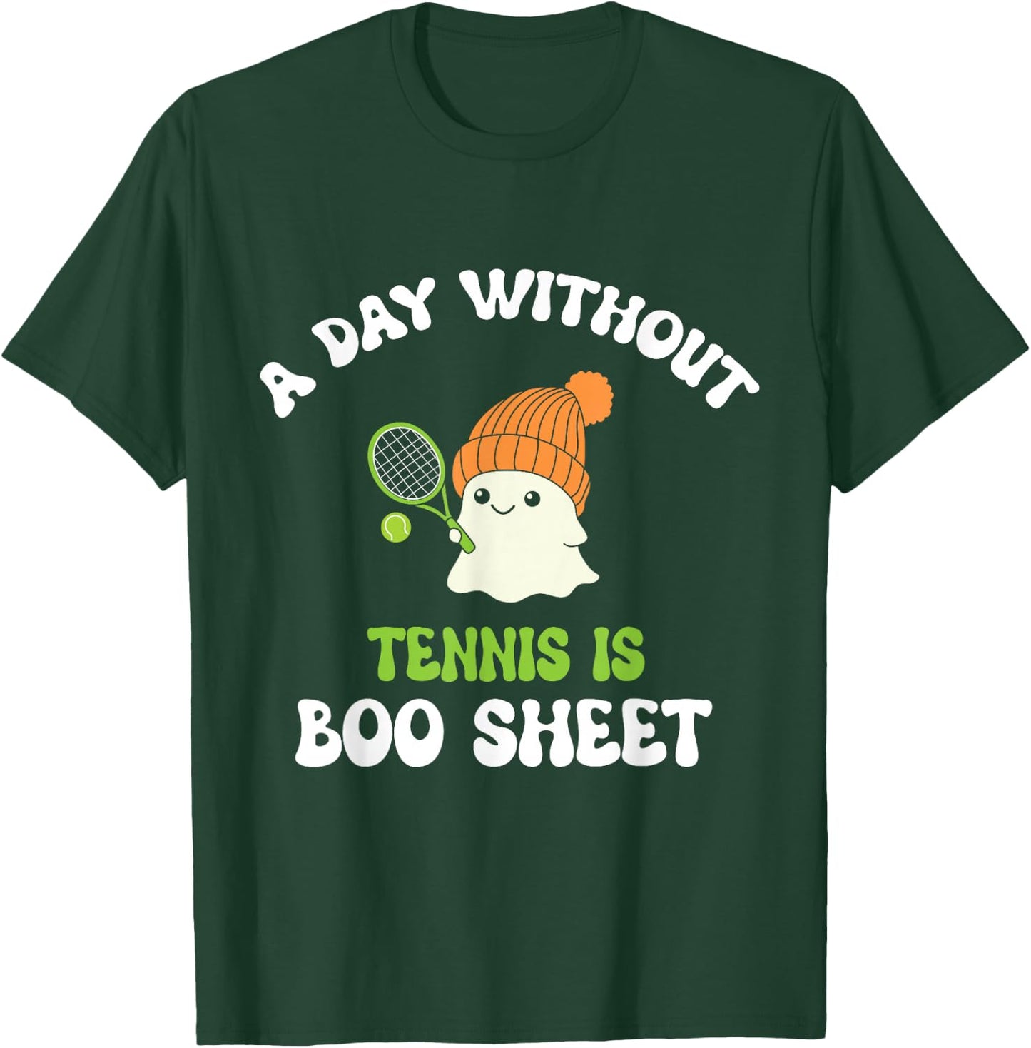 Funny Halloween A Day Without Tennis Is Boo Sheet T-Shirt - T-Shirt | Forest