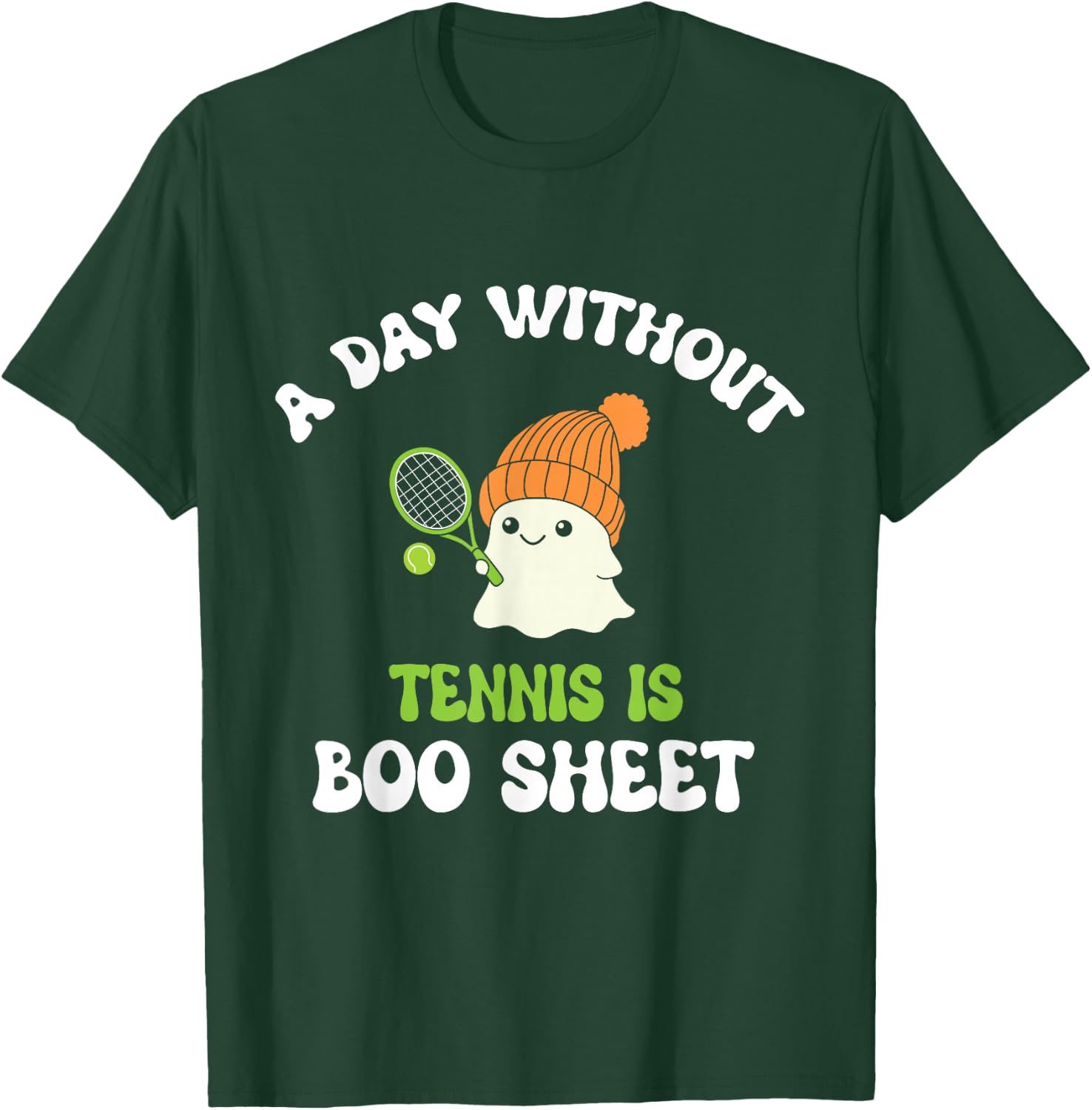 Funny Halloween A Day Without Tennis Is Boo Sheet T-Shirt - T-Shirt | Forest