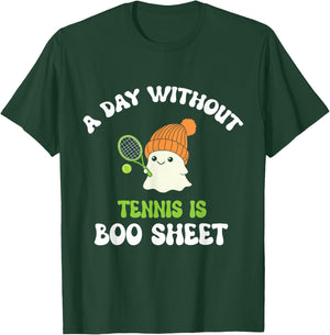 Funny Halloween A Day Without Tennis Is Boo Sheet T-Shirt - T-Shirt | Forest
