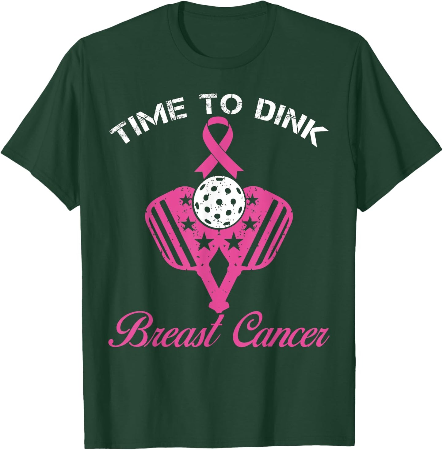 Time To Dink Breast Cancer Awareness Pickleball Pink T-Shirt - T-Shirt | Forest