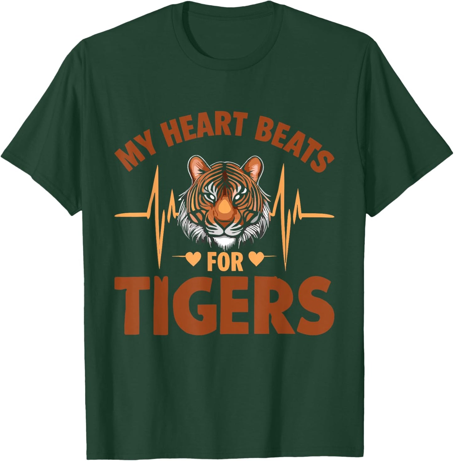 Tiger Wild Cat My Heart Beats For Tigers T-Shirt - T-Shirt | Forest