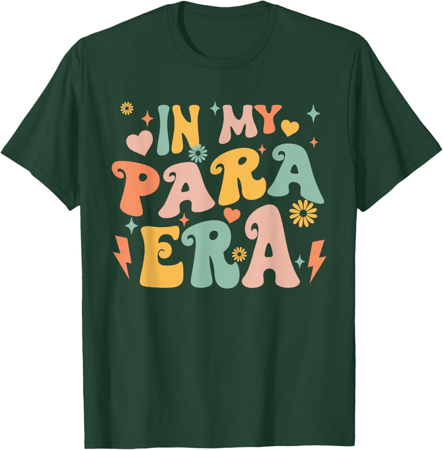 Retro Groovy In My Para Era Paraprofessional Paraeducator T-Shirt - T-Shirt | Forest