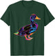 Duck Polygon Colorful Waterfowl Mallard Duck Lover T-Shirt - T-Shirt | Forest