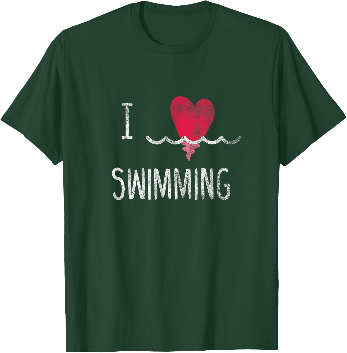 Vintage I Love Swimming Shirt - Swim Family Swimmer T-Shirt - T-Shirt | Forest