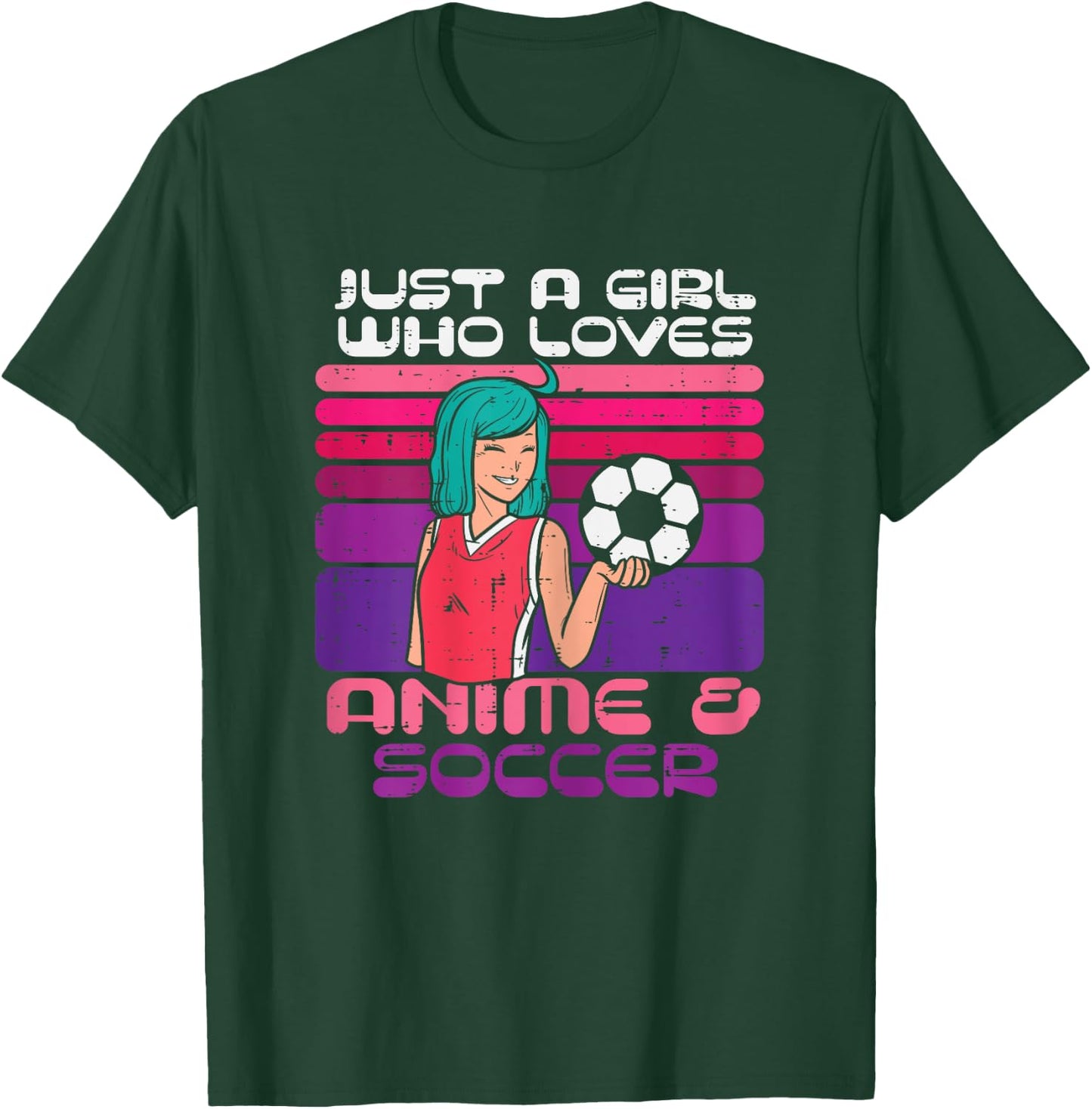Girl Who Loves Anime Soccer Football Japaese Manga Otaku T-Shirt - T-Shirt | Forest