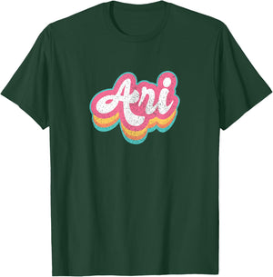 Ari First Name Girl Vintage 70s 80s Personalized T-Shirt - T-Shirt | Forest