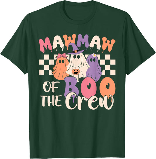 Mawmaw Of The Boo Crew Retro Ghost Spooky Halloween Family T-Shirt - T-Shirt | Forest