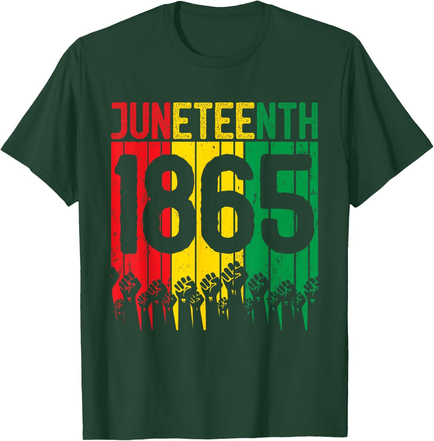 Vintage Juneteenth 1865 African Men Women Boys Girls Kids T-Shirt - T-Shirt | Forest