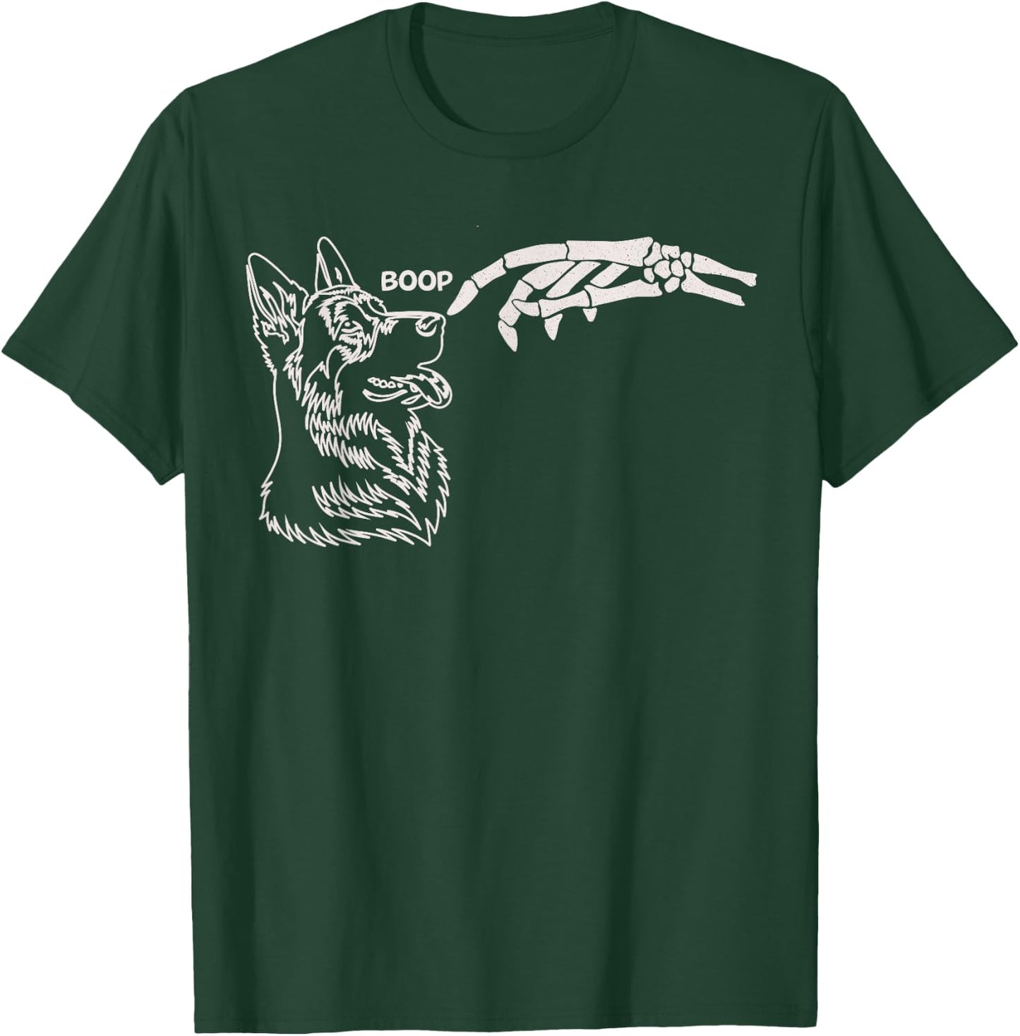 Cute Dog Skeleton Hand Boop Halloween Women Girls Kids T-Shirt - T-Shirt | Forest
