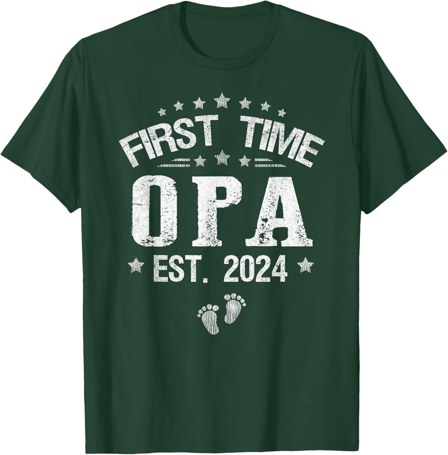 First time Opa est.2024 Father's Day Promoted To Opa T-Shirt - T-Shirt | Forest