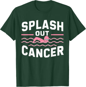 Swimming Breast Cancer Awareness Month Pink Ribbon T-Shirt - T-Shirt | Forest