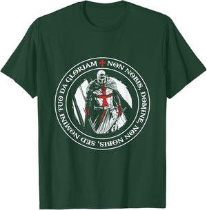 Caballero Templario Con Escudo Cruzado Y Cruz Templaria T-Shirt - T-Shirt | Forest