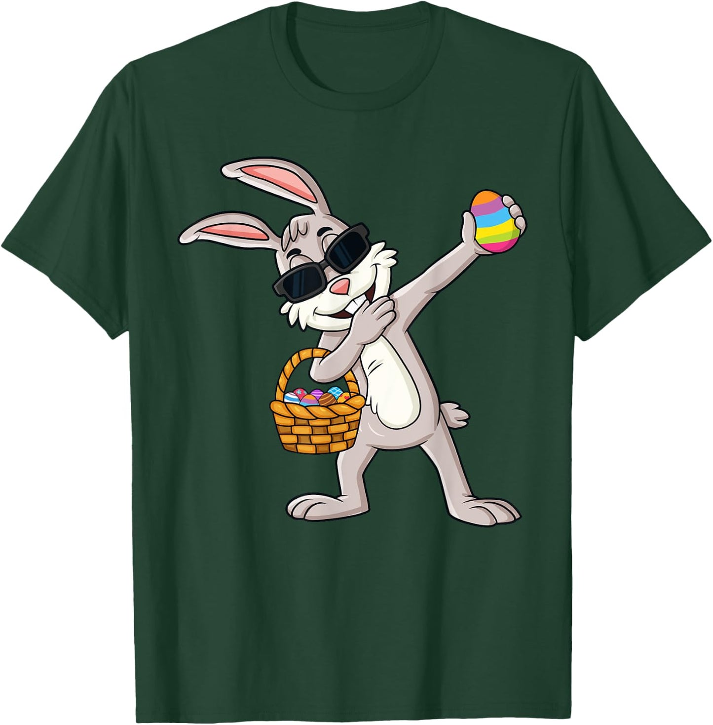 Dabbing Rabbit Easter Day Eggs Dab Boys Girls Kids T-Shirt - T-Shirt | Forest