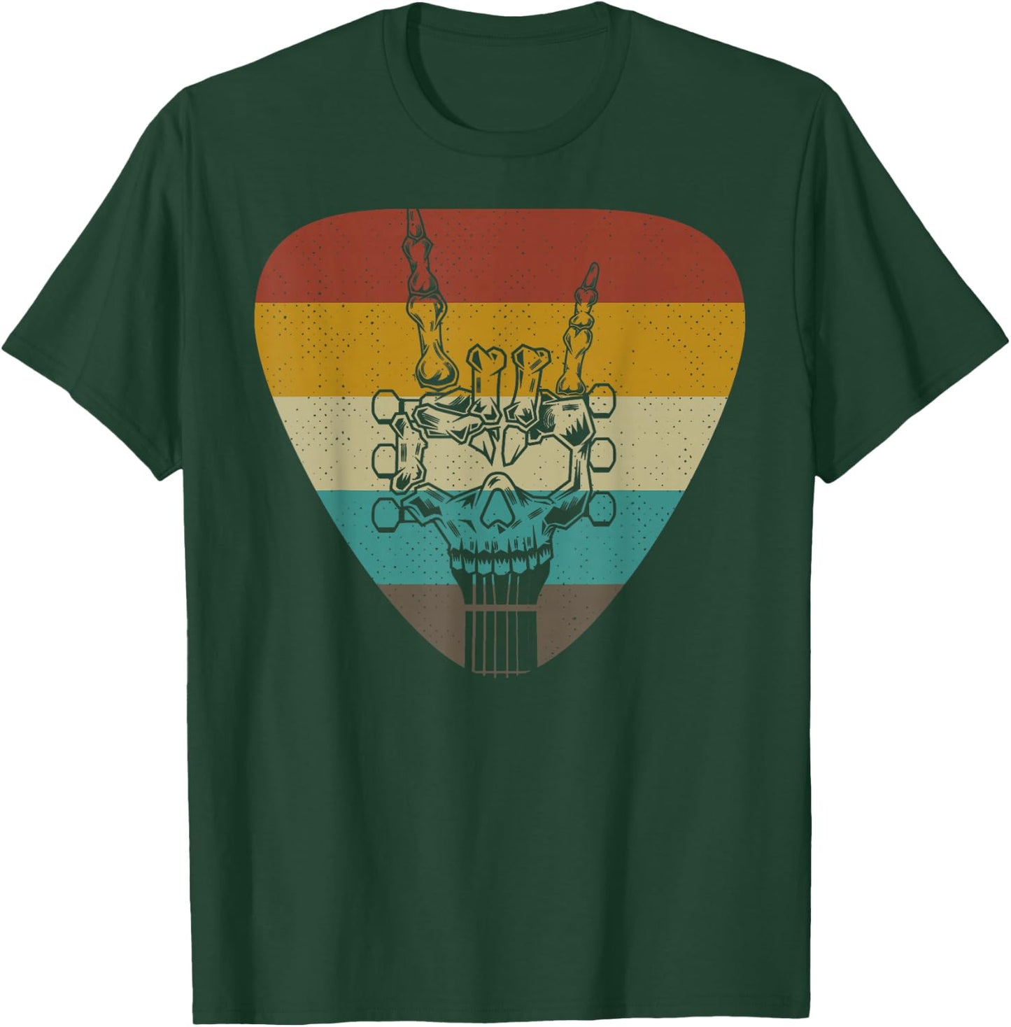 Vintage Rock & Roll Skeleton Funny Guitar Music Lover Retro T-Shirt - T-Shirt | Forest