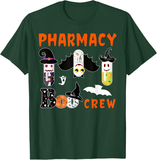 Pharmacy Boo Crew Pills Pharmacist Spooky Halloween Costume T-Shirt - T-Shirt | Forest