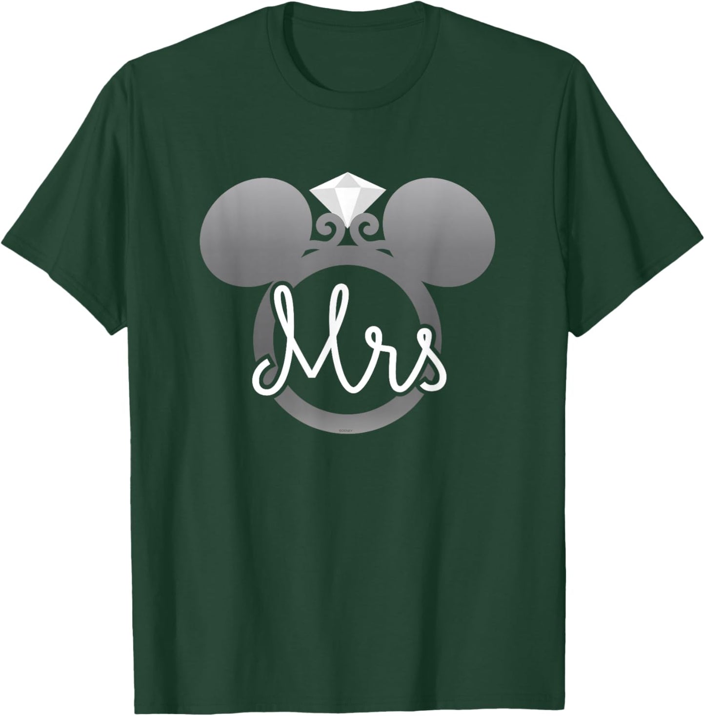 Disney Mickey Mouse Diamond Wedding Ring Bride Wife Mrs T-Shirt - T-Shirt | Forest